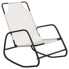 VidaXL sauļošanās šūpuļkrēsls, tērauds, krēmkrāsas tekstilēns cena un informācija | Dārza krēsli | 220.lv