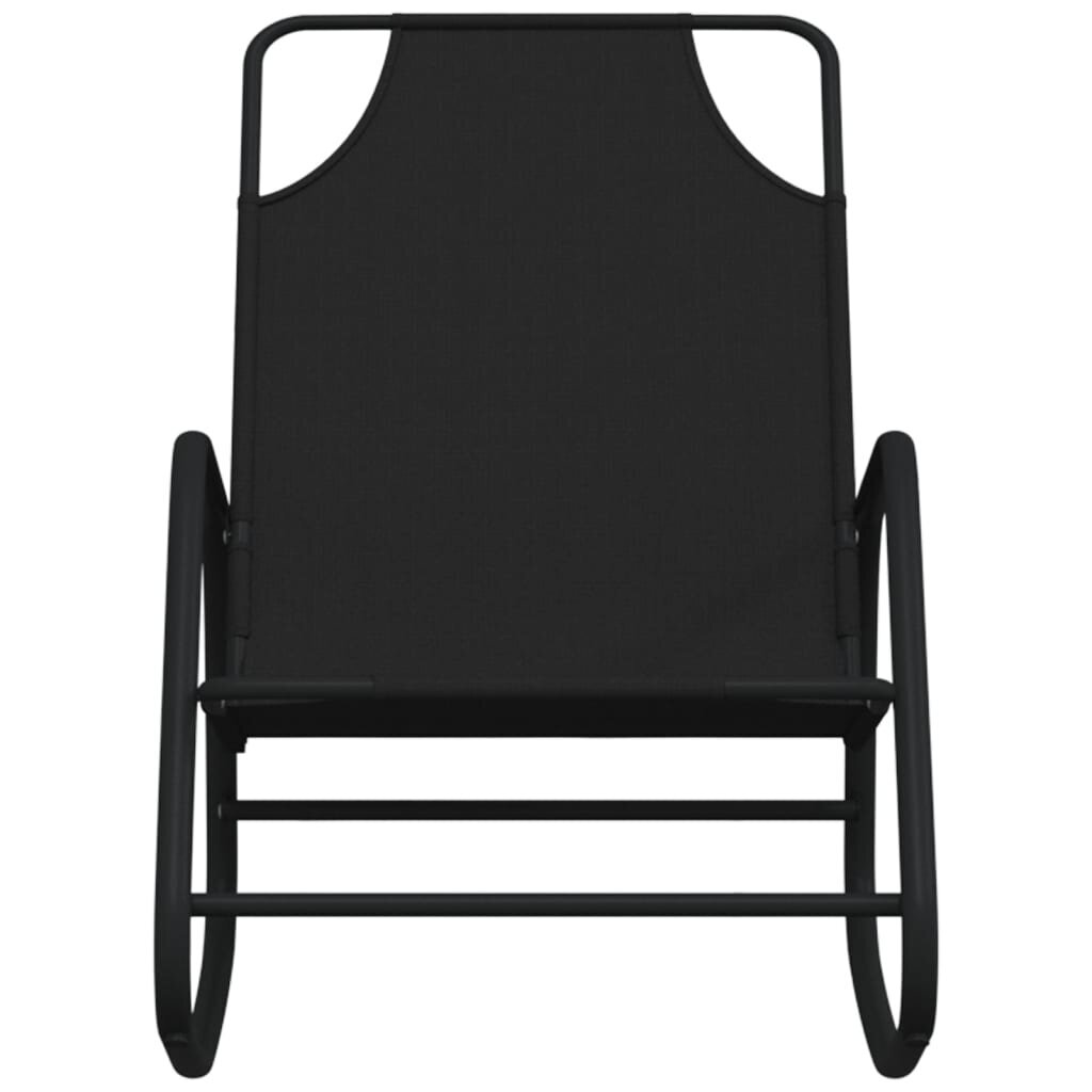 vidaXL sauļošanās šūpuļkrēsli, 2 gab., melni, tērauds un tekstilēns cena un informācija | Dārza krēsli | 220.lv