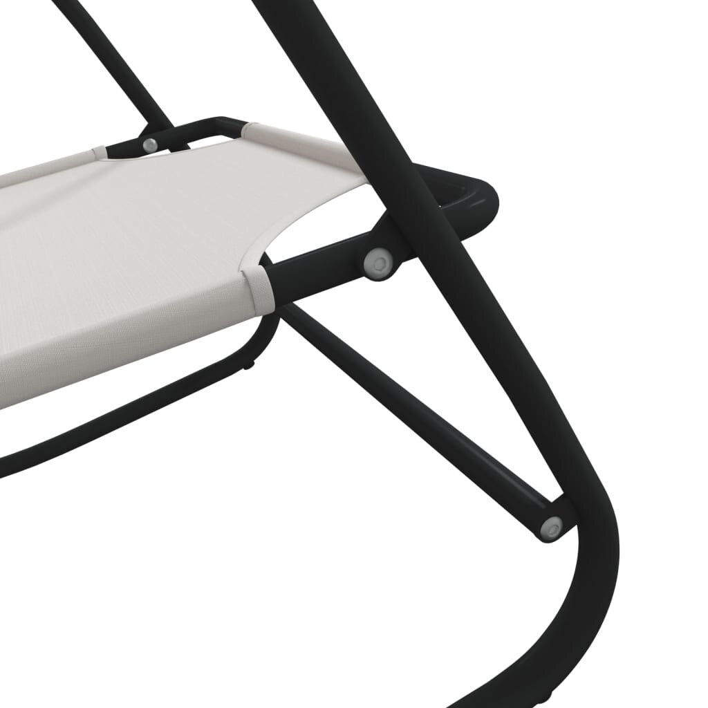 VidaXL sauļošanās šūpuļkrēsli, 2 gab., tērauds, krēmkrāsas tekstilēns cena un informācija | Dārza krēsli | 220.lv