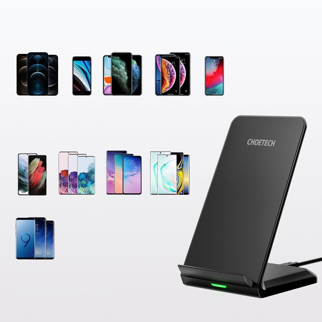 Choetech T524-S wireless fast charger stand, black + T511-S wireless charger black цена и информация | Lādētāji un adapteri | 220.lv