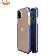 TakeMe Caurspīdīgs TPU aizmugures maks ar Krāsainu rāmīti priekš Apple iPhone 11 Pro Max Zils цена и информация | Чехлы для телефонов | 220.lv