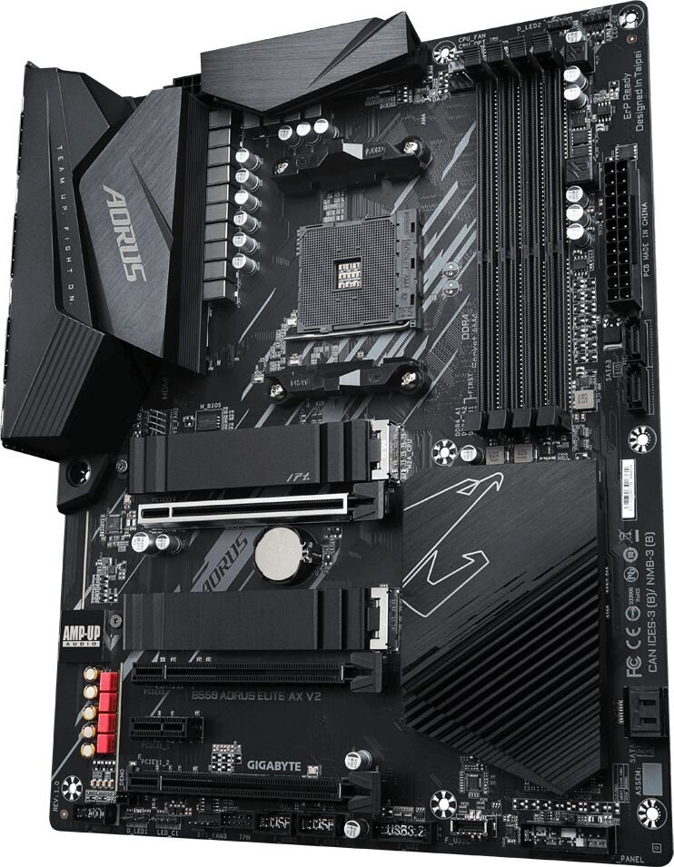 Gigabyte B550 AORUS ELITE AX V2 1.0 Processor family AMD, Processor socket AM4, DDR4 DIMM, Memory slots 2, Number of SATA connectors 4 x SATA 6Gb/s connectors, Chipset AMD B, ATX cena un informācija | Mātesplates | 220.lv