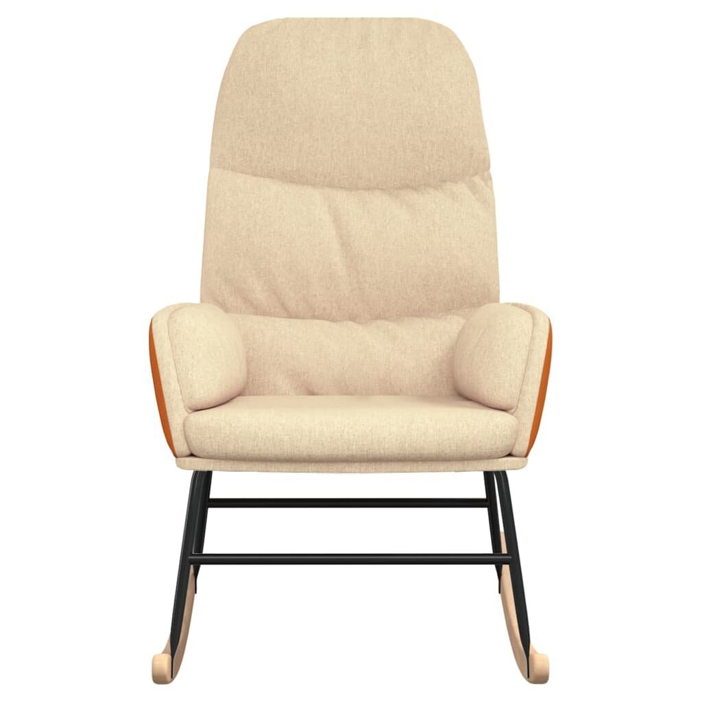 vidaXL šūpuļkrēsls, krēmbalts audums cena un informācija | Atpūtas krēsli | 220.lv