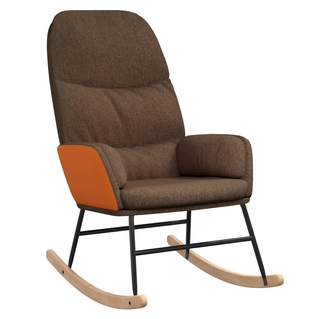 vidaXL šūpuļkrēsls, brūns audums цена и информация | Atpūtas krēsli | 220.lv