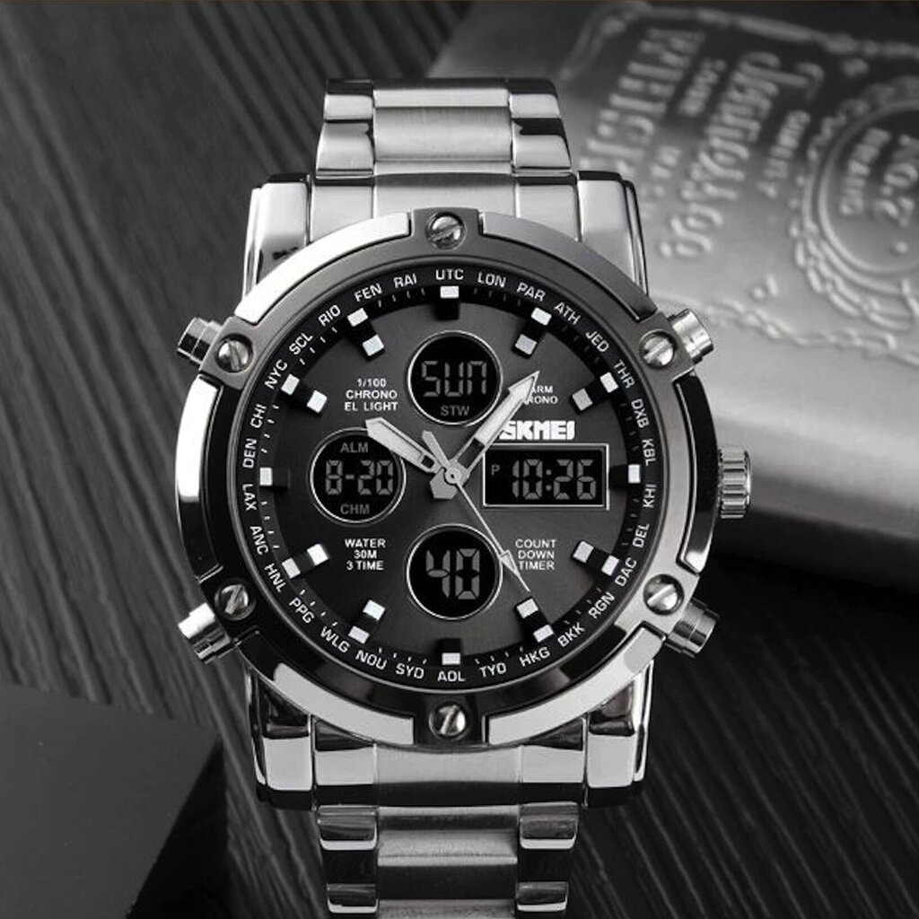 Tērauda rokas pulkstenis Skmei cena un informācija | Vīriešu pulksteņi | 220.lv