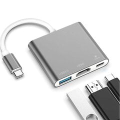 USB Type-C adapteris, sadalītājs (USB 3.0, HDMI, Type-C) cena un informācija | Adapteri un USB centrmezgli | 220.lv