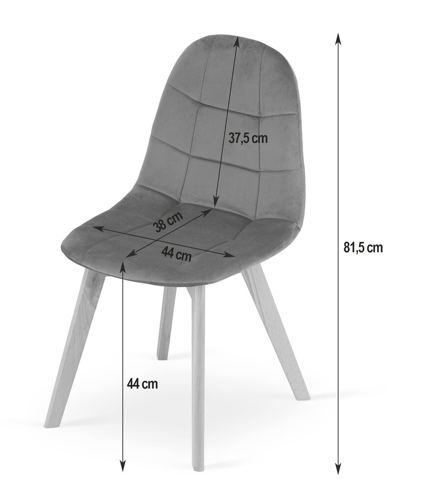 4-u krēslu komplekts Bora, melns cena un informācija | Virtuves un ēdamistabas krēsli | 220.lv