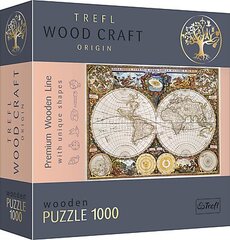 Koka puzle Trefl Vecā pasaules karte, 1000 d. цена и информация | Пазлы | 220.lv