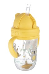 Neizlejama dzeramā pudele ar salmiņu Canpol Babies Exotic Animals, 6 mēn.+ 270 ml, dzeltena, 56/606_yel cena un informācija | Bērnu pudelītes un to aksesuāri | 220.lv
