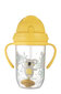 Neizlejama dzeramā pudele ar salmiņu Canpol Babies Exotic Animals, 6 mēn.+ 270 ml, dzeltena, 56/606_yel цена и информация | Bērnu pudelītes un to aksesuāri | 220.lv