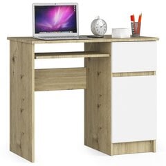 Письменный стол NORE Pixel, правый вариант, белый/коричневый цвет цена и информация | Компьютерные, письменные столы | 220.lv