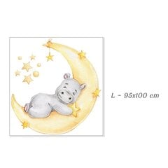 Детская наклейка на стену Sleeping Hippo Cub L 95x100см цена и информация | Декоративные наклейки | 220.lv