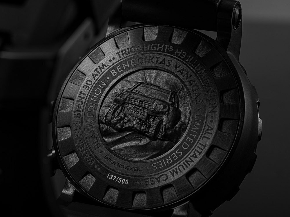 Vīriešu pulkstenis Benediktas Vanagas, melns IV VK64-571J431 cena un informācija | Vīriešu pulksteņi | 220.lv