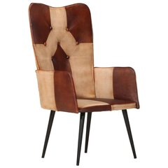 vidaXL atpūtas krēsls, brūna dabīgā āda cena un informācija | Atpūtas krēsli | 220.lv
