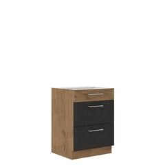 Шкаф кухонный Woodline 60 D 3S BB-dąb lancelot / matera цена и информация | Кухонные шкафчики | 220.lv