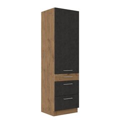 Шкаф кухонный Woodline 60 DKS-210 3S 1F-dąb lancelot / matera цена и информация | Кухонные шкафчики | 220.lv