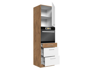 Шкаф кухонный Woodline 60 DPS-210 3S 1F-dąb lancelot / matera цена и информация | Кухонные шкафчики | 220.lv