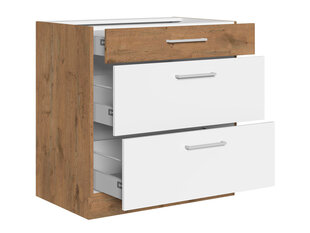Шкаф кухонный Woodline 80 D 3S BB-dąb lancelot / matera цена и информация | Кухонные шкафчики | 220.lv