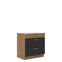 Шкаф кухонный Woodline 80 D 3S BB-dąb lancelot / matera цена и информация | Кухонные шкафчики | 220.lv