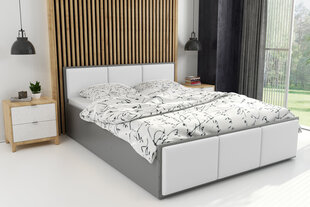 Кровать из эко кожаной BMS634 Серый/Белый цена и информация | Кровати | 220.lv