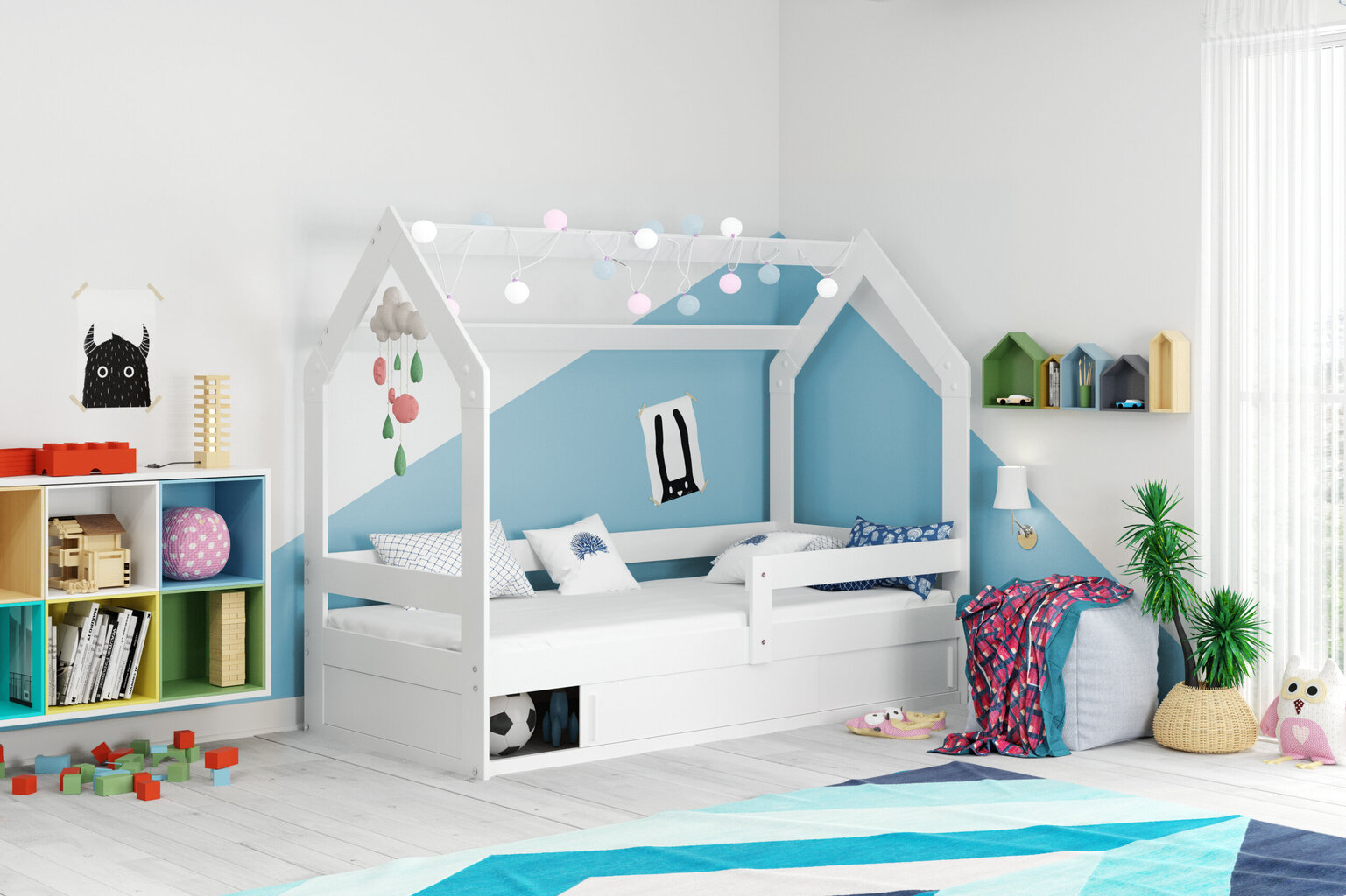Bērnu gulta ar veļaskasti BMS410 cena un informācija | Bērnu gultas | 220.lv