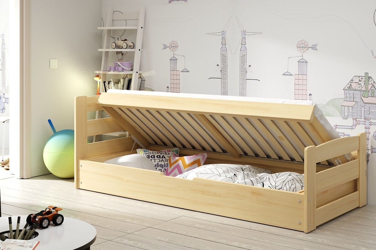 Bērnu gulta ar paceļamu veļaskasti BMS414 цена и информация | Bērnu gultas | 220.lv