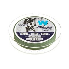 Gosen W4 PE плетеная леска Green 0,242mm 150m 2,0 4ply цена и информация | Gosen Чехлы для рыбалки | 220.lv