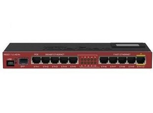 Mikrotik RB2011UIAS-IN network switch Gigabit Ethernet (10/100/1000) Power over Ethernet (PoE) Red цена и информация | Маршрутизаторы (роутеры) | 220.lv