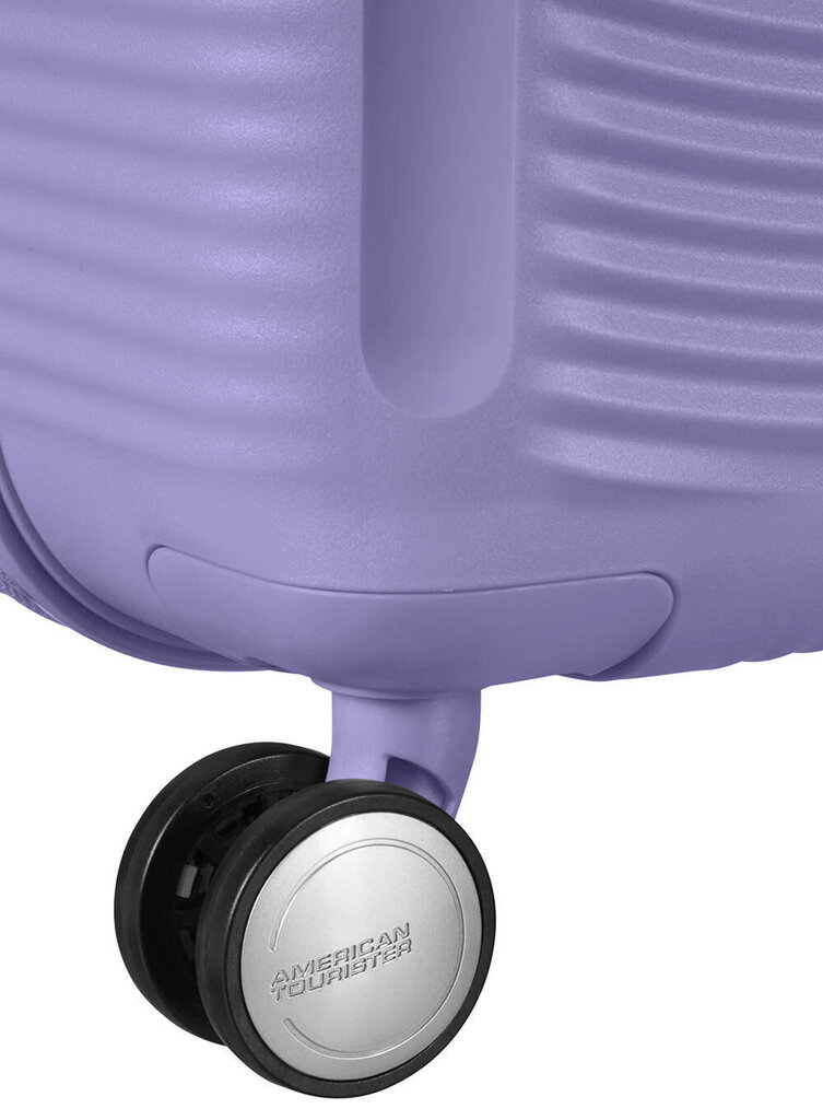 American Tourister vidējā lieluma ceļojumu koferis Soundbox Spinner Lavender 67 cm, cena un informācija | Koferi, ceļojumu somas | 220.lv