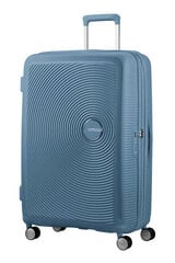 Средний чемодан American Tourister Soundbox Stone Blue Spinner, 67 см цена и информация | Чемоданы, дорожные сумки | 220.lv