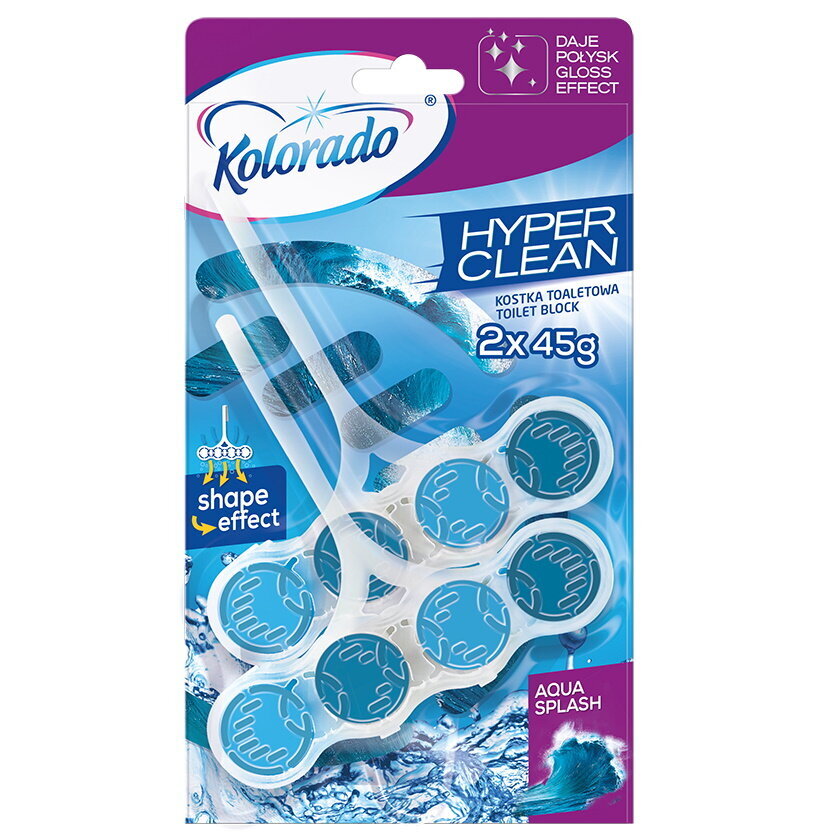 Tualetes bloks Hyper Clean Aqua Splash duopack 2*45g cena un informācija | Tīrīšanas līdzekļi | 220.lv