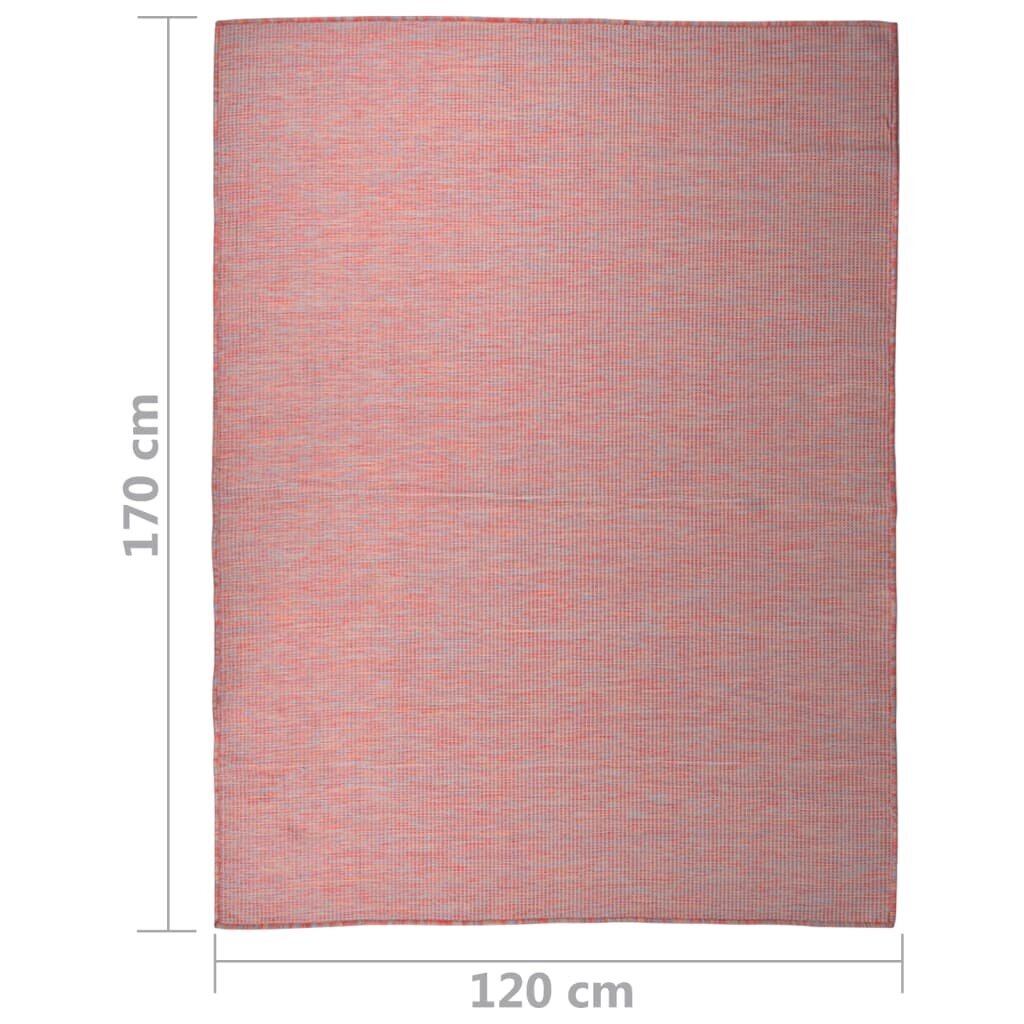 vidaXL āra paklājs, 120x170 cm, sarkans cena un informācija | Paklāji | 220.lv
