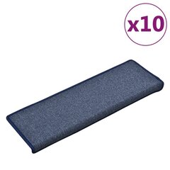 vidaXL kāpņu paklāji, 10 gab., 65x25 cm, zili цена и информация | Ковры | 220.lv
