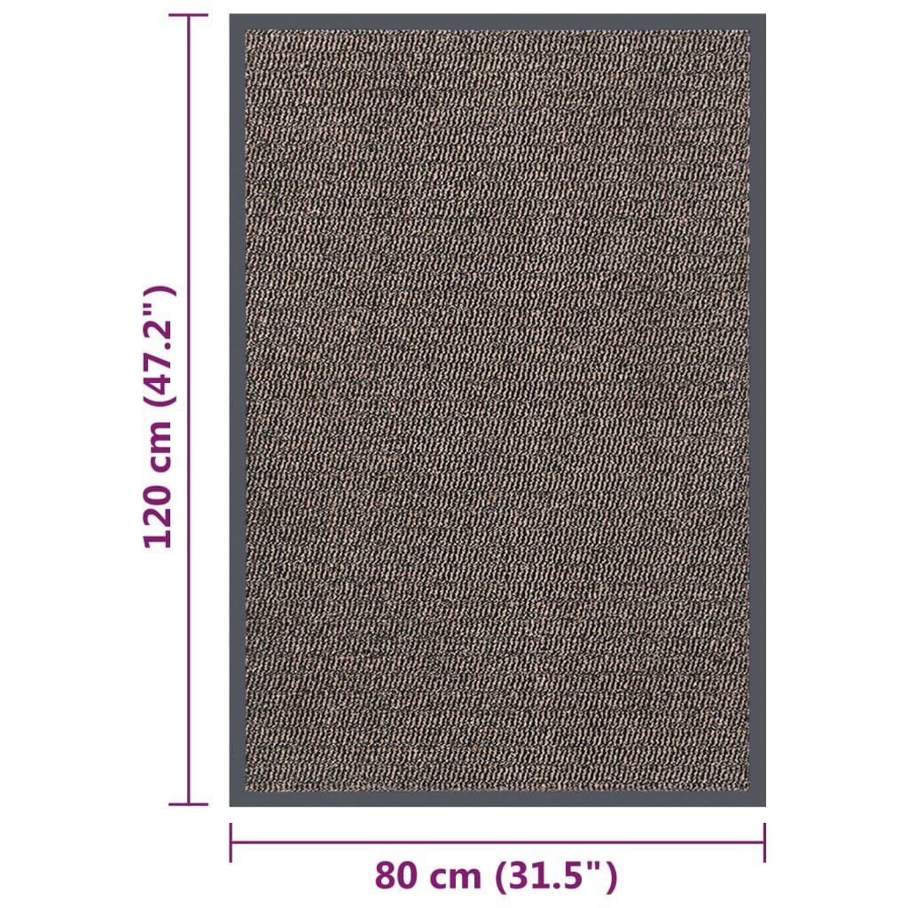 vidaXL durvju paklājs, 80x120 cm, tumši brūns cena un informācija | Kājslauķi | 220.lv
