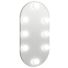 vidaXL spogulis ar LED gaismām, 40x20 cm, stikls, ovāls cena un informācija | Spoguļi | 220.lv