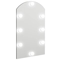 vidaXL spogulis ar LED gaismām, 70x40 cm, stikls, arkas forma cena un informācija | Spoguļi | 220.lv
