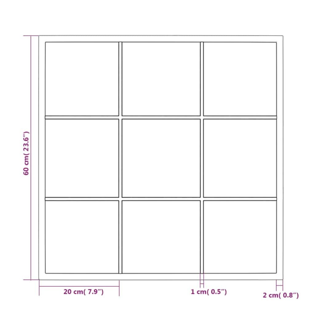 vidaXL sienas spogulis, melns, 60x60 cm, metāls cena un informācija | Spoguļi | 220.lv