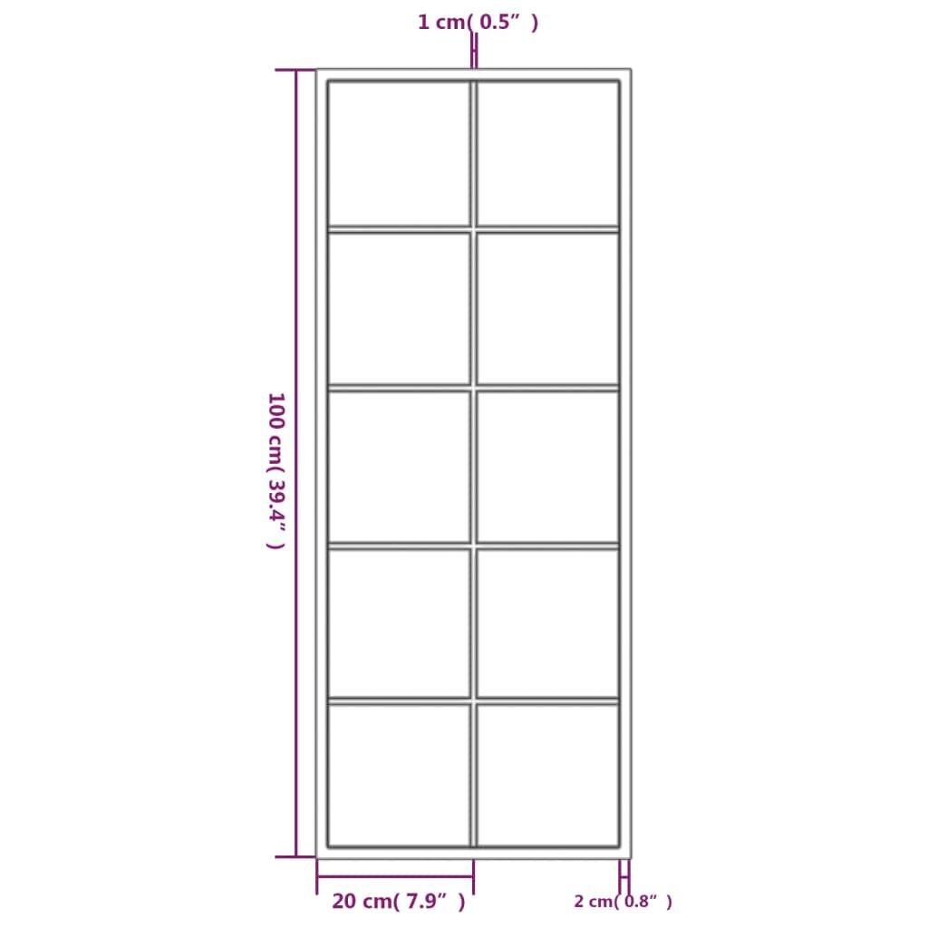 vidaXL sienas spogulis, melns, 100x40 cm, metāls cena un informācija | Spoguļi | 220.lv