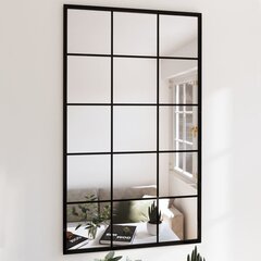 vidaXL sienas spogulis, melns, 100x60 cm, metāls цена и информация | Зеркальца | 220.lv