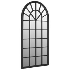 vidaXL dārza spogulis, melns, 90x45 cm, dzelzs, izmantošanai ārā цена и информация | Зеркальца | 220.lv