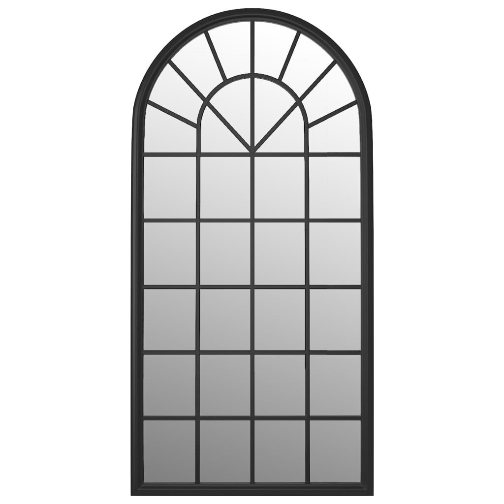 vidaXL dārza spogulis, melns, 90x45 cm, dzelzs, izmantošanai ārā cena un informācija | Spoguļi | 220.lv