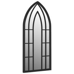 vidaXL dārza spogulis, melns, 70x30 cm, dzelzs, izmantošanai ārā цена и информация | Зеркала | 220.lv