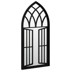 vidaXL dārza spogulis, melns, 100x45 cm, dzelzs, izmantošanai ārā cena un informācija | Spoguļi | 220.lv