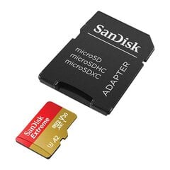 SANDISK EXTREME microSDXC 128 GB 190/90 MB/s UHS-I U3 ActionCam memory card (SDSQXAA-128G-GN6AA) cena un informācija | Atmiņas kartes mobilajiem telefoniem | 220.lv