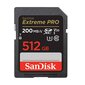 SANDISK EXTREME PRO SDXC 512GB 200/140 MB/s UHS-I U3 memory card (SDSDXXD-512G-GN4IN) cena un informācija | Atmiņas kartes mobilajiem telefoniem | 220.lv