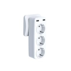 XO wall charger with socket splitter WL08 2,4 A 2x USB white 16A 4000W MAX цена и информация | Удлинители | 220.lv