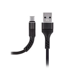 Maxlife MXUC-01 cable USB - USB-C 1,0 m 2A black nylon cena un informācija | Savienotājkabeļi | 220.lv