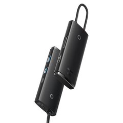 Baseus Lite Series Hub 6w1 USB-C to 2x USB 3.0 + USB-C PD + HDMI + SD/TF (black) cena un informācija | Adapteri un USB centrmezgli | 220.lv