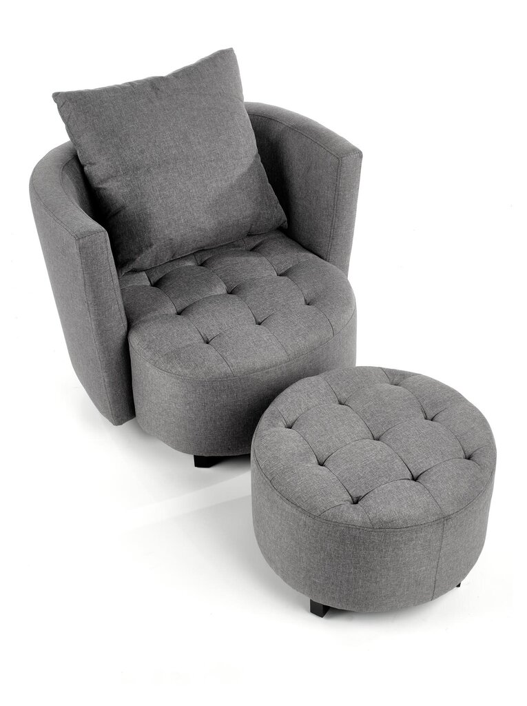 Krēsls Halmar Hampton ar kāju balstu, pelēks cena un informācija | Atpūtas krēsli | 220.lv