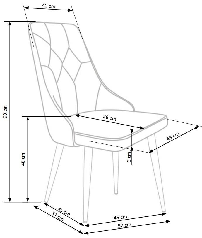 2-u krēslu komplekts Halmar K365, sarkans cena un informācija | Virtuves un ēdamistabas krēsli | 220.lv